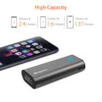 Jackery Portable Charger Bar 6000mAh Pocket-Sized External Battery Pack Fast Charger Power Bank with Emergency LED Flashlight for iPhone, Samsung and Other Devices - Black