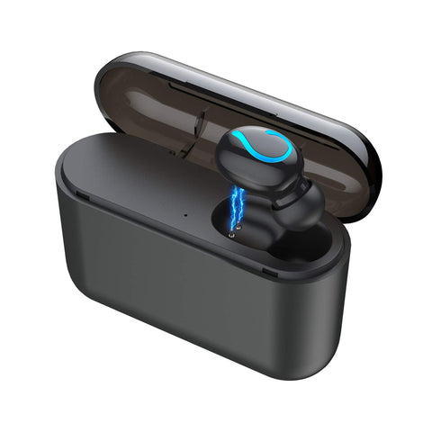 Bluetooth Earbud, BESINPO Bluetooth 5.0 Wireless Earbud 120 Hours Playing Time 1500mAh Portable Charging Case Mini Single Bluetooth Earpiece with Mic, Clear Sound for Hands-Free Call - One Piece