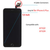 for iPhone 6 Plus Digitizer Screen Replacement Black - Ayake 5.5'' Full LCD Display Assembly with Home Button, Front Facing Camera, Earpiece Speaker Pre Assembled and Repair Tool Kits
