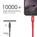 AHGEIIY MFi Certified iPhone Charger Cable,4Pack 3.3FT 6.6FT Nylon Braided Fast Charging Cable for iPhone Xs, Max, XR, X,8 Plus,8,7 Plus,7,6 Plus,6,6S Plus,6s,5,iPad and More(RED)