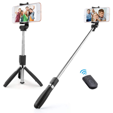 3 in 1 Selfie Stick, BESTTRENDY Bluetooth Extendable Selfie Stick Tripod with Wireless Remote Compatible with Phone X/Phone 8/8 Plus/Sumsung S9 iOS and Android Cellphone(A004)