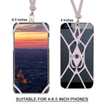 SHANSHUI iPhone Lanyard, Silicone Ring Finger Stand Stretchy Holder with Detachable Phone Lanyard Compatible with iPhone X XS XS max SE 5s 5 6 7 8 Plus and Most Smart Phones (Pink)