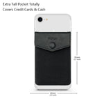 FRIFUN Cell Phone Wallet Ultra-Slim Self Adhesive Credit Card Holder Stick on Wallet Cell Phone Leather Wallet for Smartphones RFID Blocking Sleeve Covers Credit Cards and Cash (Black) …