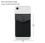 FRIFUN Cell Phone Wallet Ultra-Slim Self Adhesive Credit Card Holder Stick on Wallet Cell Phone Leather Wallet for Smartphones RFID Blocking Sleeve Covers Credit Cards and Cash (Black) …