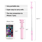 Selfie Stick Tripod with Remote Bluetooth - VANZAVANZU New Best Selfie Stick Monopod Tripod for iPhone X 6s 7 8 Plus Samsung s7 Edge, Podcast, Live Broadcasting, Facetime (Pink)