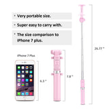 Selfie Stick Tripod with Remote Bluetooth - VANZAVANZU New Best Selfie Stick Monopod Tripod for iPhone X 6s 7 8 Plus Samsung s7 Edge, Podcast, Live Broadcasting, Facetime (Pink)