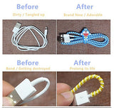ZOEAST(TM) DIY Protectors Apple Lightning Data Cable USB Charger Data Line Earphone Wire Saver Protector for iPhone 5 5S SE 6 6S 7 8 Plus X IPad iPod iWatch (Basic Styles, Stitch)