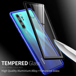 Anyos Compatible Huawei P30 pro Case, Magnetic Case Series Ultra-Thin Adsorption Metal Frame with Tempered Glass Cover Built-in Screen Protector (Black)