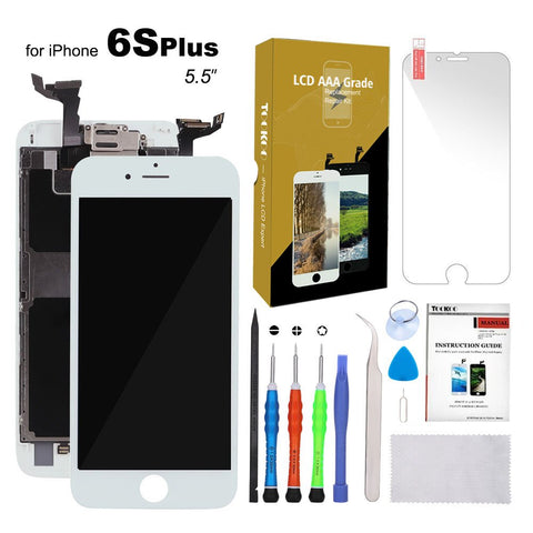 for iPhone 6S Plus Screen Replacement 5.5" White LCD Display with 3D Touch Screen Digitizer Full Assembly (iPhone 6s Plus Screen Replacement White 5.5")
