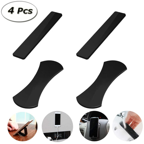 Multi Purpose Sticky Gel Pads, Phone Holder Nano Mat, Rubber Pad Sticker, Reusable Folding Gel Pad, Mobile Phone Holder Sticky Anti-Slip Stick to Anywhere (4 Pack)