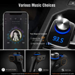 ABOX Trekpow F10 Bluetooth FM Transmitter for Car-Wireless Bluetooth 4.2 in-Car Radio Adapter Car Kit with Handsfree Calling, 3 USB Ports, LED Display, Support TF Card, U-Disk, AUX Output