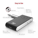 TaoTronics Bluetooth AUX Adapter, APTX Stereo Bluetooth Receiver, 15 Hour Hands-Free Bluetooth Car kit, Wireless Audio Bluetooth 4.2 Car Adapter, Auto on Once Plugged to Power(CVC 6.0)