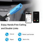 Mini Bluetooth Receiver, Areson 7 Hours Bluetooth Car Aux Adapter Audio Receiver Support TF Card & 3.5mm Wireless Hands-Free Car Kits Music Adapter for Home Stereo, Headphones, Speakers(Blue)