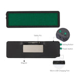 VADIV LED Name Tag Business Badge Rechargeable Nametag Card ID with Magnet/Pin for Restaurant Shop Party Bar Luggage Bag (Windows Only),48x12 Pixels Green