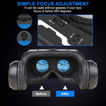 [ 2019 New Version ] Upgraded & Lightweight Virtual Reality Headset with Stereo Headphone,Eye Protected HD Vr Headset with Remote Controller for 3D Movies and Games