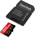 SanDisk Extreme Pro MicroSDXC UHS-I U3 A2 V30 64GB + Adapter