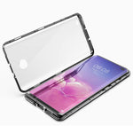 Samsung Galaxy S10 Plus Case, ZHIKE Magnetic Adsorption Case Front and Back Tempered Glass Full Screen Coverage One-Piece Design Flip Cover for Samsung Galaxy S10 Plus (Clear Black)