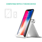 UGREEN Cell Phone Stand Holder Mobile Phone Dock Compatible for iPhone XS Max XR 8 Plus 6 7 6S X 5, Samsung Galaxy S10 S9 S8 S7 Edge S6, Android Smartphone Holder for Desk Adjustable, Foldable (White)