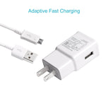 MBLAI Fast Charge Adaptive Fast Charger Kit for Samsung Galaxy S7/S7 Edge/S6/Note5/4 /S3,MBLAI USB 2.0 Fast Charging Kit True Digital Adaptive Fast Charging (Wall Charger + Micro USB Cable)