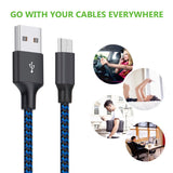 Micro USB Cable, 3Pack 6FT Android Charger Cord Long Nylon Braided Sync and Fast Charging Cables Compatible Samsung Galaxy S6 S7 Edge, Kindle, Android & Windows Smartphones, Xbox, PS4 and More-Blue