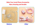 ZOEAST(TM) DIY Protectors Apple Lightning Data Cable USB Charger Data Line Earphone Wire Saver Protector for iPhone 5 5S SE 6 6S 7 8 Plus X IPad iPod iWatch (Basic Styles, Stitch)