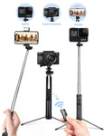 Mpow Selfie Stick Tripod, 3 in 1 Extendable Selfie Stick Monopod with Bluetooth Remote & Fill Light, Compatible with Gopro/Small Camera iPhone Xs max/XS/XR/X/8/8 plus/7/7 plus/6s,Galaxy S10/S9/8,Black