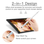 Stylus Pen for Touch Screen, XIRON Rechargeable 1.5mm Fine Tip Point Active Stylus Pen Smart Digital Pencil 2 in 1 Copper Tip & Mesh Tip with Anti-Fouling Glove Perfect for Drawing, Writing (White)