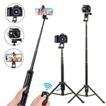 Selfie Stick Tripod,54 Inch Extendable Camera Tripod for Cellphone,Wireless Remote for Apple & Android Devices,Compatible with iPhone 6 7 8 X Plus,Samsung Galaxy S9 Note8,Gopro Adapter Included