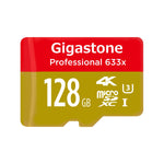 Gigastone 128GB Micro SD Card Professional 4K Ultra HD, Micro SDXC U3 C10 Class 10 UHS Memory Card High Speed up to 95MB/s with MicroSD SD Adapter, Camera Canon Nikon GoPro Dashcam DJI Drone Nintendo