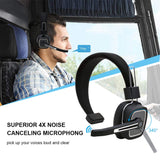 Truck Driver Bluetooth Headset/Office Headset, Wireless Over The Head Headset with Extra Boom Noise Reduction Mic for Phones,Call Center, Skype, VoIP