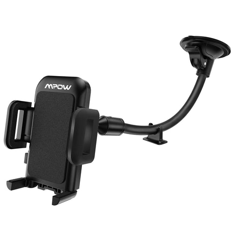Mpow 033 Cell Phone Holder for Car, Windshield Long Arm Car Phone Mount with One Button Design and Anti-Skid Base Car Holder Compatible iPhone Xs MAX/XS/XR/X/8/7/7P/6s, Galaxy S6/S7/S8,Google,Huawei