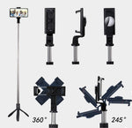 Selfie Stick Tripod Bluetooth Portable Extendable Monopod with Wireless Remote Shutter Stand for iPhone X/8 plus/7/6S/6/XS max/xr Samsung Galaxy Note S6/7/8/9 Plus, Android Phone,Camera,Smartphones