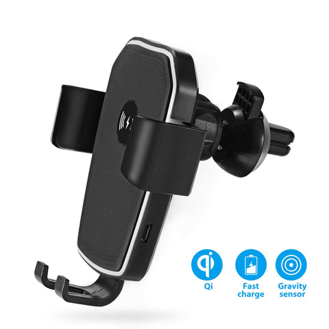 HoHoHoHot Fast Wireless Car Charger Air Vent Phone Mount Holder, Qi Certified, 7.5W Compatible iPhone XR/XS Max/XS/X/8/8 Plus, 10W for Galaxy S9/S9+/S8/S8+/LG G7, and 5W for All Qi-Enabled Phones