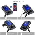 Nulaxy Bluetooth FM Transmitter for Car, 1.8" Color Screen Wireless Radio Adapter with QC3.0 & 5V 2.4A Charging, Support USB Flash Drive, microSD Card, Handsfree Calls, Aux Play, EQ Modes- KM35 Black