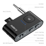 Nulaxy BR02 Bluetooth Receiver Supports 32G SD Card with Battery Indicator, Wireless Bluetooth 4.2 Audio Adapter for Car/Home Stereo Headphones System, Hands Free Calling, cVc Noise Canceling