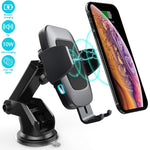 Heiyo Wireless Car Charger Mount, Auto-Clamp Cradle, Qi Charging Holder, Windshield & Air Vent, 10W Compatible for Samsung S9/S9+/S8/Note 8, 7.5W Compatible for iPhone Xs Max//Xs/XR/X 8/8 Plus(Black)
