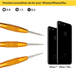 Kingsdun Iphone 7 repair Kit, Tripoint Y000 5-point pentalobe screwdriver 0.8(P2) & Philips PH000 for Apple Iphone7 7 Plus 6S Plus 6S 6 Plus 6 SE Repairing