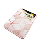 Phone Card Holder uCOLOR PU Leather Wallet Pocket Credit Card ID Case Pouch 3M Adhesive Sticker on iPhone Samsung Galaxy Android Smartphones (Rose Gold Glitter White Marble)
