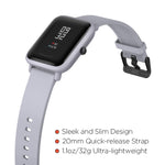 Amazfit BIP smartwatch by Huami with all-day heart rate and activity tracking, sleep monitoring, GPS, 30-day battery life, Bluetooth (White Cloud)
