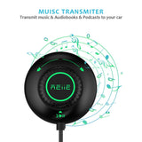 REIIE Bluetooth Car Kit, Bluetooth Car Audio Receiver Wireless Talking Hands-Free for Music Streaming, Multi-Point Access, Siri/Voice Activation, Noise Cancelling with Bulit-in Mic, 3.5mm AUX Input