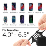 Phone Holder for Running Band Phone Armband Slim-Fit Style Fashion Cell Phone Arm Band for iPhone Xs Max XR X 8 7 Plus Samsung Galaxy S10 S9 S8 Smartphone, Run Tie Series - Black (Large)