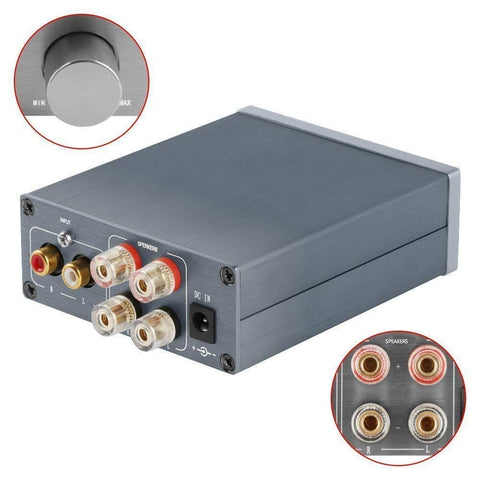2 Channel Stereo Audio Class D Amplifier Mini Hi-Fi Professional Digital Amp for Home Speakers 50W x 2 - V1.0G