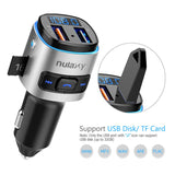 FM Transmitter, Nulaxy V4.2 Bluetooth FM Transmitter, Wireless FM Radio Car Bluetooth Adapter with QC3.0 Quick Charge, Support USB Drive, TF Card, Hands-Free Talking, Activate Siri/Google Now - NX08