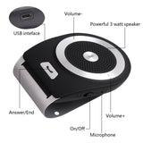 Bluetooth Car Speakerphone Kits,Bluetooth 4.1 Hands-Free Motion AUTO-ON Car Kit Stereo Music Speaker Wireless Sun Visor Player Adapter Built-in Mic & Car Charger,Connect 2 Phones at Same Tim (Black)
