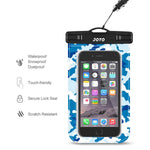 JOTO Universal Waterproof Pouch Cellphone Dry Bag Case for iPhone Xs Max XR XS X 8 7 6S Plus, Samsung Galaxy S9/S9 +/S8/S8 +/Note 8 6 5 4, Pixel 3 XL Pixel 3 2 HTC LG Sony Moto up to 6.0" -Blue Camo