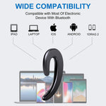 Ear Hook Wireless Bluetooth Headset - JIAFU Upgraded Version Car Wireless Earphones with A Microphone,Single Ear Headset Painless Wearing Sport Earphones for Smartphones,6 Hour Playtime (Piano Black)