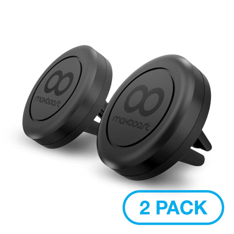 Maxboost Car Mount, [2 Pack] Universal Air Vent Magnetic Phone Car Mounts Holder for iPhone Xs Max XR X 8 7 Plus 6S 6 SE, Galaxy S9 S8 S7 Edge, LG G6, Note 8 5 and Mini Tablet (Compatible Most Case)
