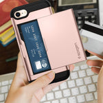 Spigen Slim Armor CS iPhone 7 Case / iPhone 8 Case with Slim Dual Layer Wallet Design and Card Slot Holder for Apple iPhone 7 (2016) / iPhone 8 (2017) (Rose Gold)