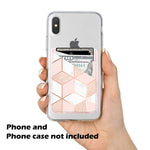 Phone Card Holder uCOLOR PU Leather Wallet Pocket Credit Card ID Case Pouch 3M Adhesive Sticker on iPhone Samsung Galaxy Android Smartphones (Rose Gold Glitter White Marble)