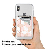 Phone Card Holder uCOLOR PU Leather Wallet Pocket Credit Card ID Case Pouch 3M Adhesive Sticker on iPhone Samsung Galaxy Android Smartphones (Rose Gold Glitter White Marble)